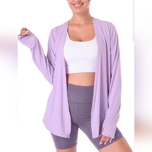 Lavender Open Front Cardigan Sweater